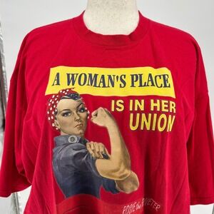 Lifewear Rosie the Riveter A Woman's Place Union‎ Made USA T-Shirt 3XL